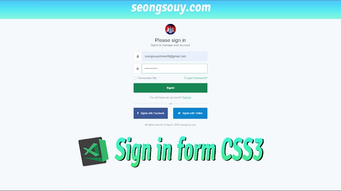 How to design form sign in using CSS3