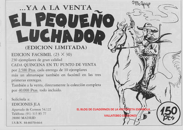 Publicidad Pequeño Luchador. Ediciones J.L.A.