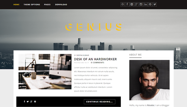 Genius Responsive Blogger Template