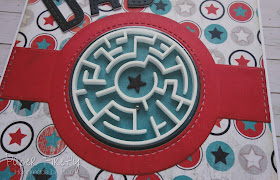 Father's Day card using MFT a-maze-ing stamps and co-ordinating 3D maze elements
