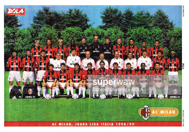 FULL TEAM SQUAD AC MILAN LEGA CALCIO 1998 CHAMPION