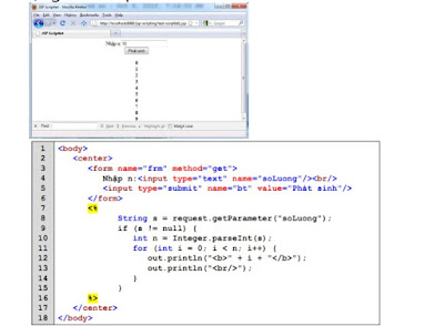 Sử dụng jsp scriptlet trong lập trình java