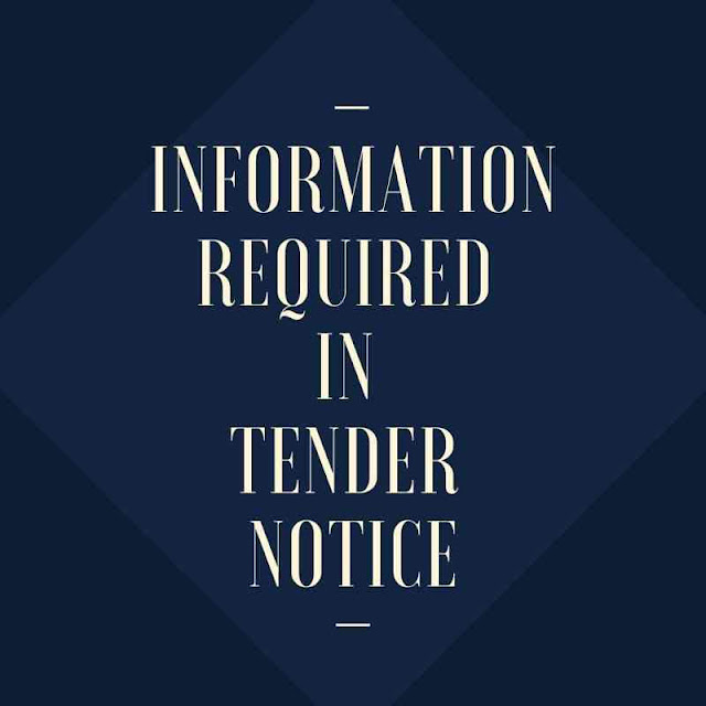 Information Required In Tender Notice