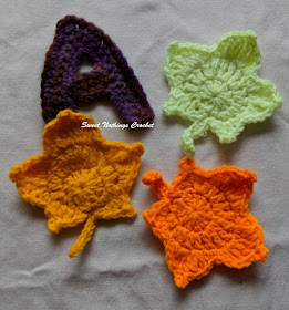 Sweet Nothings Crochet, free crochet pattern, fall coloured autumn maple leaves crochet pattern,