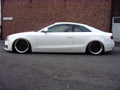 Wheels Truck on Audi  White Audi A5 With With Black Rims And Lowering Springs