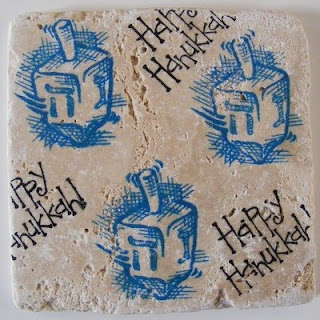 HANUKKAH DREIDEL TILE COASTERS