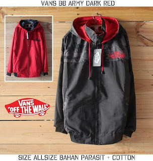 Jaket vans bolak bailik hitam merah RK 041