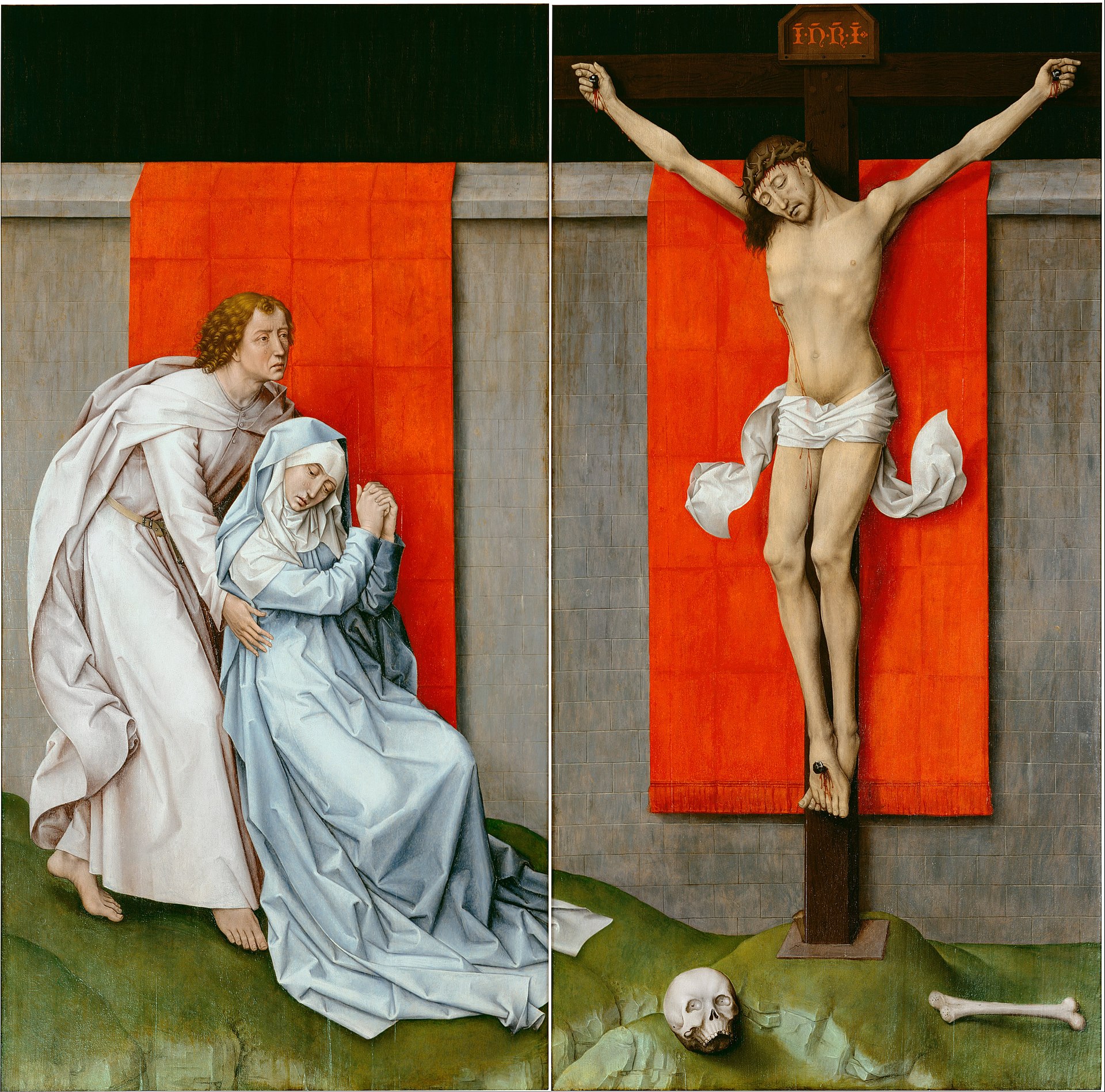 Crucifixion Diptych (c. 1460). Oil on oak panels