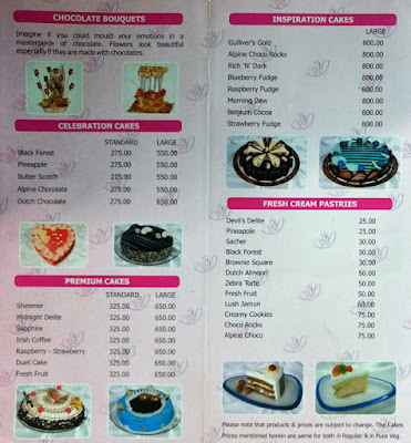 monginis airoli navi mumbai menu