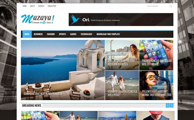 Mazaya Magazine Blogger Template