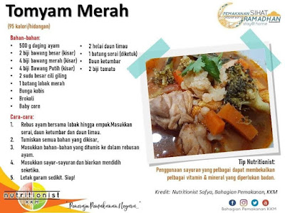 menu berbuka puasa dan sahur simple tomyam merah