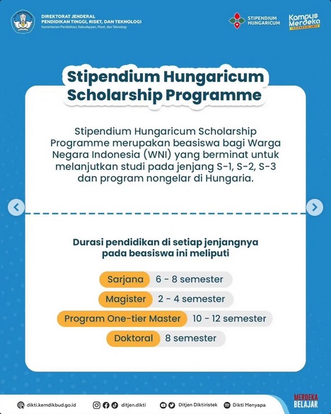 Beasiswa Stipendium Hungaricum Scholarship Programme Tahun 2024/2025 Telah Dibuka, Yuk Daftar