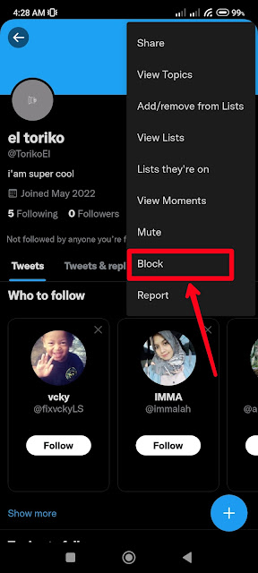 Cara memblokir akun sesorang di twitter dengan mudah