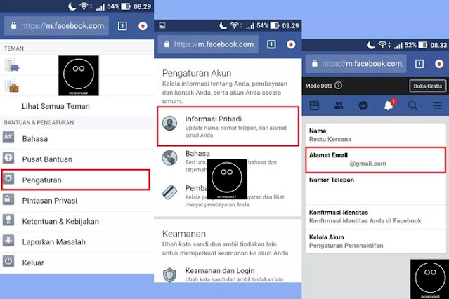 Cara Menggati Email Facebook Melalui Browser di HP #1