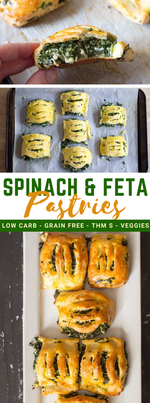 Spinach & Feta Pastries – Low Carb, Grain Free, THM S #healthy #vegetarian