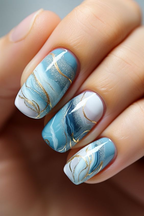 25 Latest Trend Spring Blue Nail Design Ideas 2024