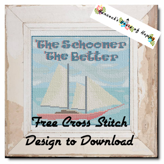 Nautical Daze! The Schooner the Better Free Sailing Nautical Cross Stitch Pattern to Download #crossstitch #xstitch