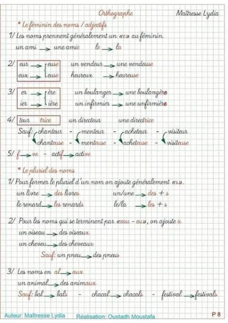دروس في اللغة الفرنسية للسنة الخامسة 5 ابتدائي
