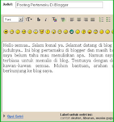 Mulai Posting Blog