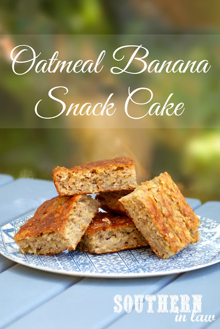 Healthy Oatmeal Banana Snack Cake Recipe with Healthy Cream Cheese Frosting