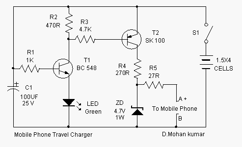 1.5 volt  Mobile Phone Travel Charger