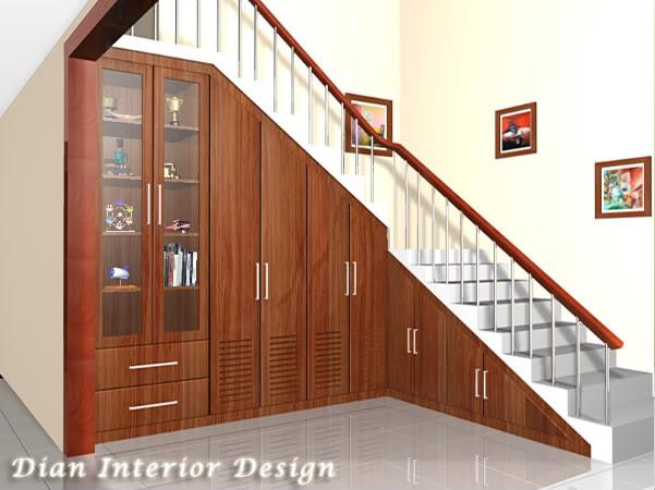 DESAIN LEMARI  BAWAH  TANGGA  Dian Interior Design