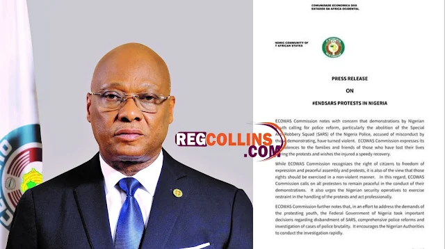 ECOWAS Press Release on ENDSARS Protest In Nigeria