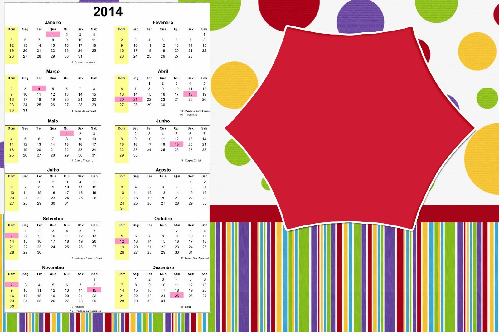 Calendario 2014.