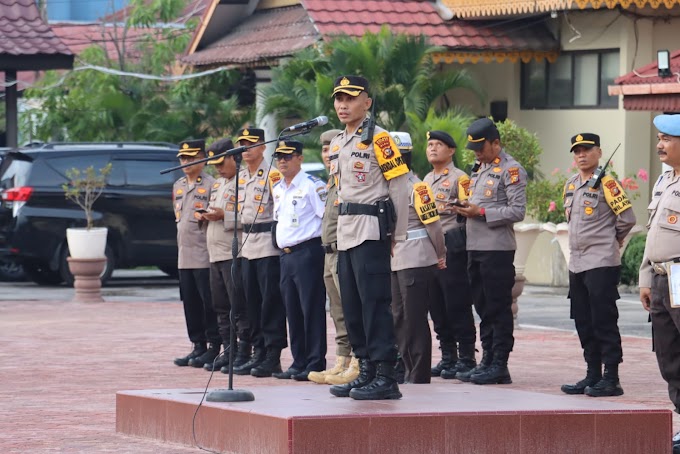 Polres Dumai Apel Kesiapan Pengamanan Malam Takbiran Hari Raya Idul Fitri 1445 Hijriah