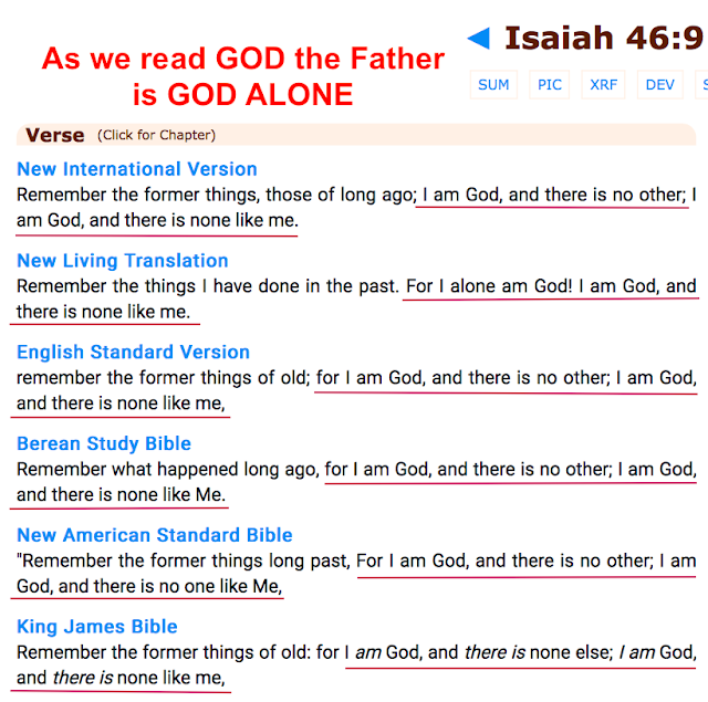 Notice there is ONE person only who is GOD who is the Father only.