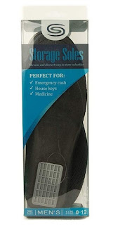 Storage Soles - Discreet & Comfortable, Shoe Storage - Fits Shoe Sizes 8-12 - Perfect for Storing Cash, Keys, Medicine & More - Adjustable Insole Made of PU Foam - Polycarbonate Container