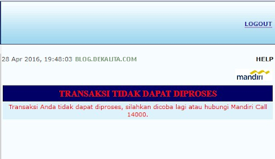 Error Transaksi Ibanking Mandiri