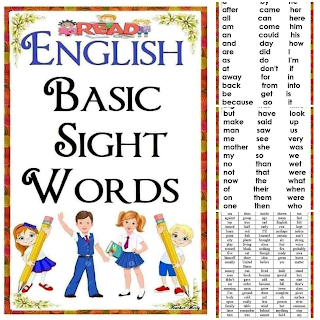 English basic sight words Free Pdf Download