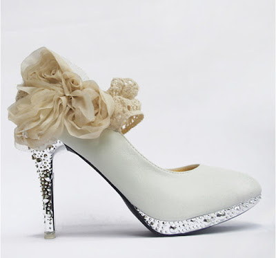 Flowers High Heels Wedding Shoes