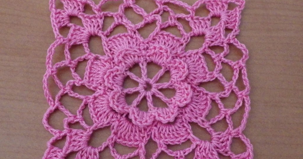 Girlie s Crochet  Flower square  motif 