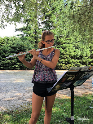 July 28, 2019 Listening to our granddaughter play at morning service.