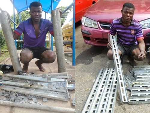 Lagos RRS Rearrests Vandal, 18 Days After Regaining Freedom for Stealing Bridge Railings (Photo)