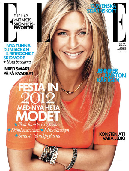 Jennifer Aniston Covers January 2012 Issue of ELLE Sweden Magazine tfnow