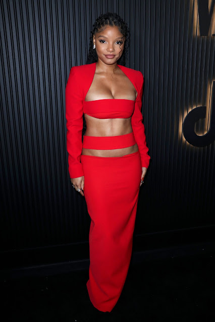 Halle Bailey Beautiful Breast in Sexy Red Dress at Vanity Fair’s “A Night for Young Hollywood”
