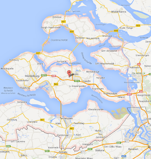 Map of Zeeland, Netherlands