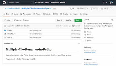 GitHub page of the File Renamer Project using Python - PySeek