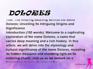 meaning of the name "DOLORES"