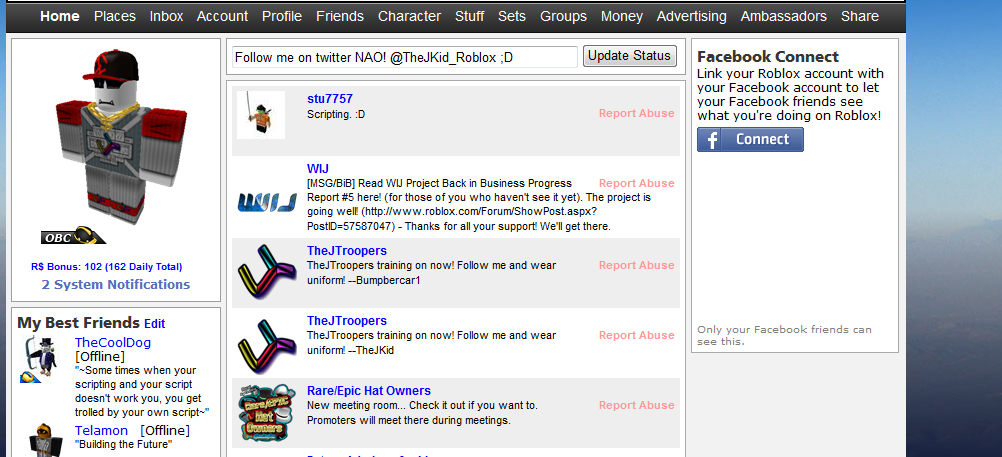 Thejkid S Roblox Updates Roblox Profile Homepage Updated - roblox best profile