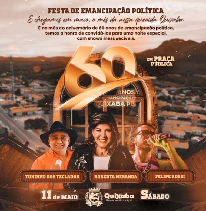 Roberta Miranda fará show no aniversário de 60 Anos de Emancipação Política de Quixaba; confira