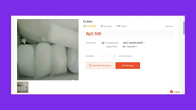Barang Nyeleneh yang Laku Dijual di Shopee Es Batu - Syam Hady | syamhady.com