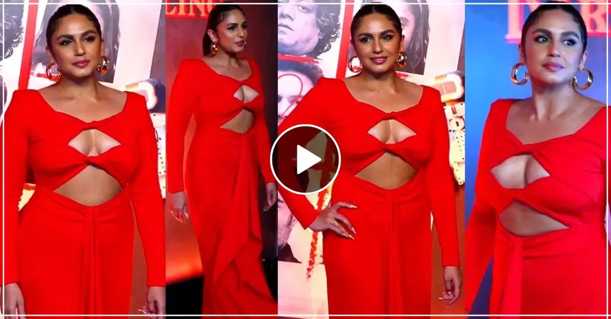 Huma Qureshi hot and boldness in front open red dress