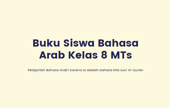 Buku Siswa Bahasa Arab Kelas 8 MTs