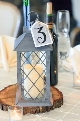 Wedding Coordination Ideas: Centerpieces That Are Remarkably Beautiful-wedding planning-Rustic charm meets modern elegance in this gray lantern, the number three a simple yet sophisticated detail-Weddings by KMich- Glenside PA