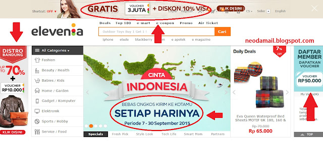 Belanja di Elevenia Gratis Voucher 1 Juta