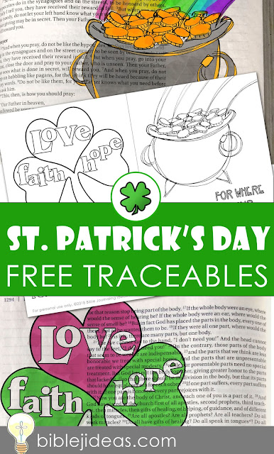 St. Patrick's Day Bible Journaling Traceables